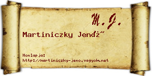Martiniczky Jenő névjegykártya